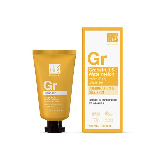 Dr Botanicals Superfood Facial Cleanser with Vitamins, Grapefruit & Watermelon. Natural & Vegan Cleanser to remove your Halloween makeup (3.38 Fl Oz /100ml)
