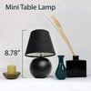 Simple Designs LT2008-BLK Mini Ceramic Globe Table Lamp with Matching Fabric Shade, Black