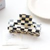 ZHOUMEIWENSP 1pces Plaid Hair Clips, Claw Banana Clips for Thick Hair Black White Jaws French Tortoise Shell Clips for Female Girls (Rectangle)