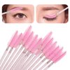 Tbestmax 400 Spoolies Mascara Wand and Lip Brush Disposable Lash Brushes for Eyelash Extensions, Lipstick Lip Gloss Wands Applicator Tool (Pink)