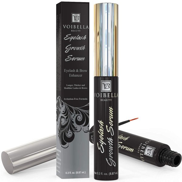 Voibella Eyelash Growth Serum and Eyebrow Appearance Enhancer 8.87ML - Natural Eye Lash Beauty Enhancing and Brow Serum To Boost Healthy Aspect and Show Thick, Longer, Lush and Lavish Lashes