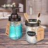 Mason Jar Foaming Soap Dispenser - Rustproof Stainless Steel Lid/BPA Free Foam Pump,with Chalkboard Labels - Rustic Farmhouse Decor Hand Soap Dispenser Bathroom Accessories – Bronze (2 Pack)