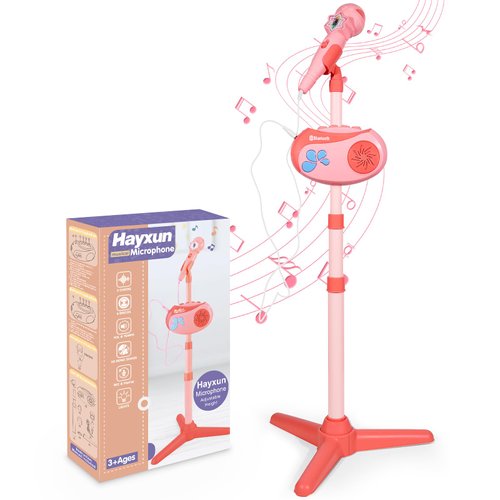 Kids Bluetooth Karaoke Machine for Girls with Adjustable Stand, Karaoke Microphone with Vioce Changer, Singing Recorder - Microphones for Singing Birthday for Girls Boys