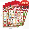 DimiGlobal 24 Christmas Bingo Game Cards for Kids Christmas Party Paper Bingo Cards Bulk,School Classroom Games,Christmas Party Bingo Supplies,Family Bingo Games Cards,Xmas Party Favors