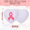 Tradder 36 Pcs Pink Ribbon Heart Stress Balls Heart Shaped Breast Cancer Gifts Foam Ball Hope Faith Strength Courage Stress Relief Gifts for Breast Cancer Awareness Month Bulk Party Favors