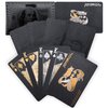 Joyoldelf Cool Black Playing Cards, Waterproof Poker with Dollar Pattern, Black-Gold Foil Cards with Box, Great for Magic & Party