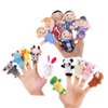 Sealive 16-PCS Finger Puppets for Toddlers Story Time - Soft Velvet 10 Animals & 6 Family Members - Perfect for Role Playing, Classroom Learning, Party Favors, Travel, Therapy, Imagination Building