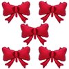 5Pcs Red Bow Balloon for Christmas and New Year Decorations/Red Bow-Knot Foil Balloon for Birthday Party Baby Shower Bridal Gender Reveal Girl Party/Balloons Cannot Float Using Helium