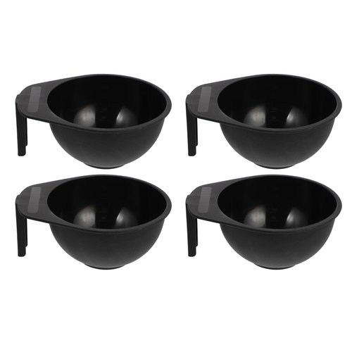 Lurrose 4pcs Hair Dye Bowl Plastic Hair Color Mixing Tools Applicator Bowl with Handle for Diy Color Treatments Salon Barbershop Hairdressers
