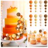 BOUBONI 48 Pcs Balls Cake Topper Decorations Balloon Cupcake Toppers Foam Cake Topper Balls Cake Balls Decorations for Birthday Party Wedding Cake Decorating (Orange, Yellow, Apricot, Khaki)