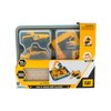 CAT Construction Toys, Dig N' Build Dirt Playset with 12 OZ of Compound - Includes 2 Little Machine Vehicles, Crane, and Storage Container.