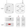 6 Ft Surge Protector Power Strip - 8 Widely Outlets with 4 USB Ports, 3 Side Outlet Extender with 6 Feet Extension Cord, Flat Plug, Wall Mount, Desk USB Charging Station, ETL,White