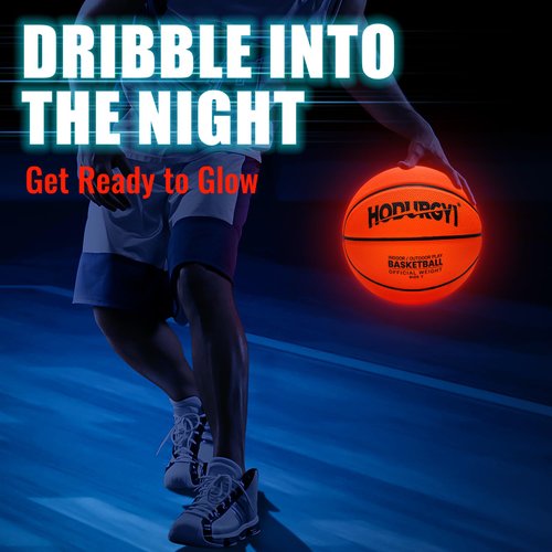 Glow in the Dark Basketball, Christmas Birthday Gifts for Kids Age 6 7 8 9 10 11 12 13+, Light Up Basketball for Teen Boy Gifts Ideas, Basketball Toys for Boys 8-12 Year Old, Cool Toys for Boys Girls