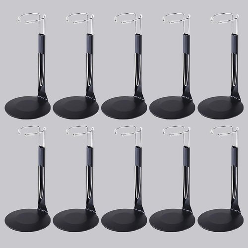 UCanaan 10 Pcs Doll Stand - Action Figure Stands with Expandable Waist Wire for 8"-14" Dolls doll stands for 8 to 12inch dolls Suitable for 1/6 Dolls Accessories，action figure stand-Black