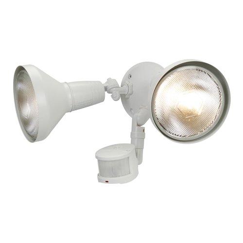 HALO 180° White Motion Activated Sensor Outdoor Security Flood Light with Lamp Cover