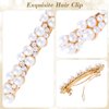 Isslly 4PCS Pearl Hair Clips, White Pearls Rhinestones Hair Barrettes, Gold Plated Sanp Clips, Elegant Pearl Hair Pins for Women, Girls, Brides, Suitable for Wedding, Daily Use