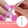 Beavorty 2pcs Stainless Steel Cuticle Pusher Nail Cleaner Remover Cutter Manicure Pedicure Tool for Fingernails Toenails
