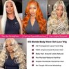 DUGPOB 613 Lace Front Wig Human Hair Body Wave 200 Density Hd Lace Front Glueless Wigs Human Hair Pre Plucked Blonde Wigs for Women 24 Inch