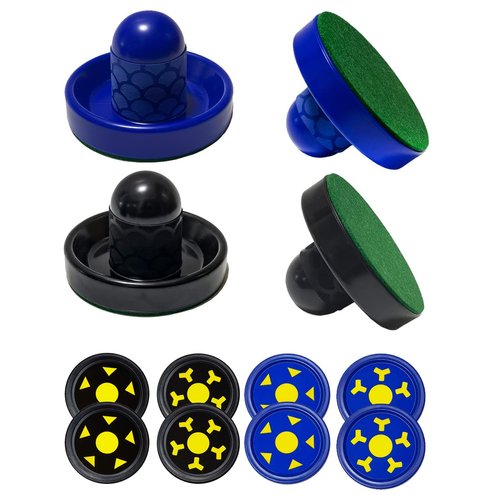 Joovon Air Hockey Pushers and Air Hockey Pucks, Non-Slip Strikers and Dynamic Pucks for Air Hockey Table Game for Adults and Kids,Replacement Accessories for Game Tables (Blue and Black)