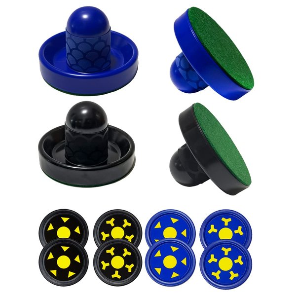 Joovon Air Hockey Pushers and Air Hockey Pucks, Non-Slip Strikers and Dynamic Pucks for Air Hockey Table Game for Adults and Kids,Replacement Accessories for Game Tables (Blue and Black)