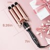 Sixriver 3 Barrel Curling Iron Wand, Fast Heating Hair Crimper Hair Waver, Triple Barrel Hair Iron with 2-LED Temp Control Auto Shut-Off, Wave Iron for Beachy Waves Mermaid Waver, Mother's Day Gift