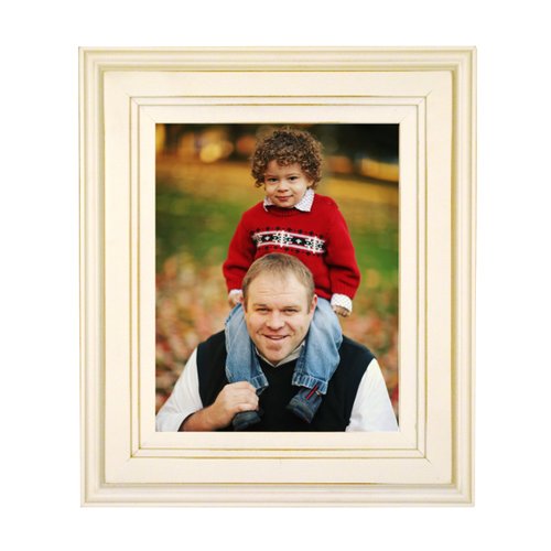 MyBarnwoodFrames White Painted Picture Frame, 8x10 - Solid Poplar Wood with Glass and Hanging Hardware