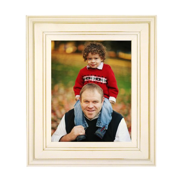 MyBarnwoodFrames White Painted Picture Frame, 8x10 - Solid Poplar Wood with Glass and Hanging Hardware