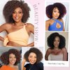 WIGER 6 inches Short Kinky Curly Wigs Ombre Brown Side Part Twist Out Wigs Afro Curly Wigs for Black Women Synthetic Wigs for Women Daily Use(1B/30)