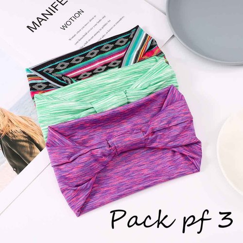 YBSHIN Boho Wide Headbands Stripe Hair Bands Knoted Turban Headband Stretch Headscarfs Twist Headwraps Sweatbands Hair Wears Cloth Elastic Floral Printed Head Bands for Women and Girls 3PCS (Set 1)