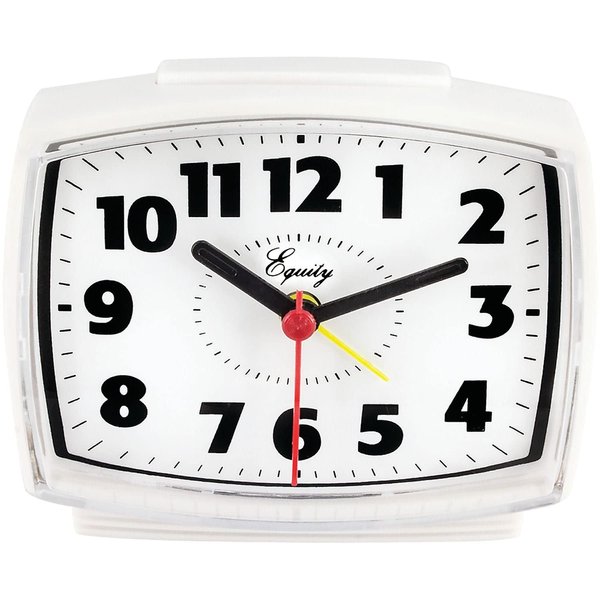 Equity by La Crosse 33100 Electric Silent Analog Alarm Clock with Lighted Dial, White