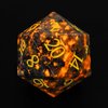 LUCKY-M Natural Flame Yooperlite Gemstone DND Dice, Birthday Gifts for Him, 7PCS Dungeons and Dragons Dice Set with Case for RPG, Handmade Cool Dice Sets D&D