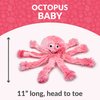 Gor Pets Super Snuggly Plush Octopus Dog Toy - Super Soft with Multiple Squeakers & Crinkles - Perfect Cuddly Companion for Pups & Dogs (Pink, Baby XS)