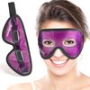 BeHoomi Cooling Eye Mask, Gel Eye Mask with Holes, Reusable Ice Mask, Cool Eye Ice Pack, Comfort Snug Fit, No Freeze, Cold Eye Compress for Home, Office, Relaxation, Morning Refreshment, Purple