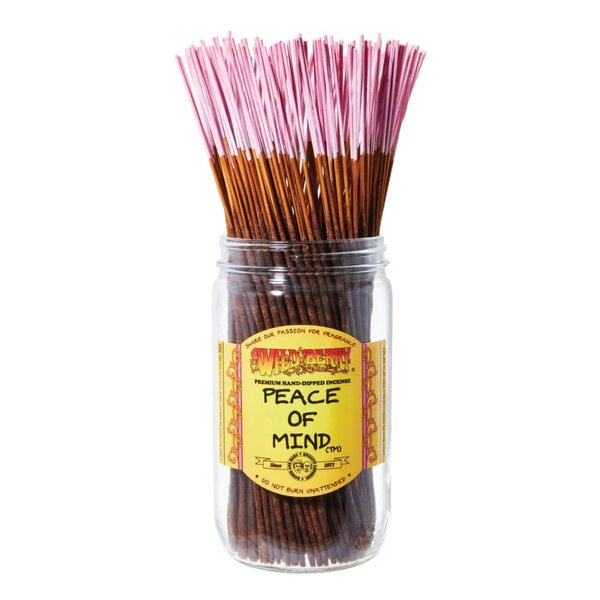 Wild Berry Incense Sticks - Peace of Mind - Serene Floral Blend with Peach and Vanilla - Hand Dipped in The USA (100 Count)