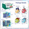YELUFT Toy Cars for Toddlers, Construction Trucks Toys with Playmat Storage Bag Include Excavator, Crane, Dump Truck, Tankertruck Toys, Pull Back Cars for Kid Boy Baby Birthday