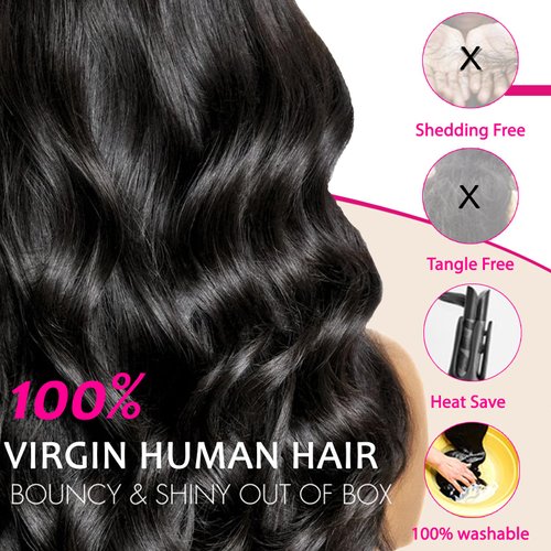 Monaluxe 13x6 Body Wave Lace Front Wigs Human Hair Glueless Wigs Human Hair Pre Plucked Bleached Knots HD Transparent Lace Frontal Human Hair Wigs with Baby Hair for Women 200 Density 20 Inch