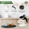 Borosilicate Glass Stove Top Whistling Tea Kettle - 12 Cup Capacity - BPA-Free - German-Made Glass Kettle for Gas, Electric, and Glass Ranges