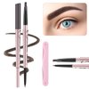 TurritopsisD 1-Pack Eyebrow Pencil, Brow Pen Dual-ends Thick & Fine Tip Retractable Waterproof Long-lasting Natural Eye Brows Makeup with Eyebrow Trimmer (Dark Brown)