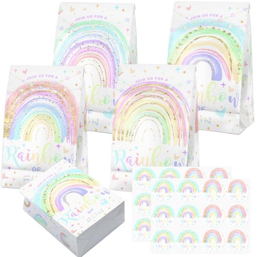 Rainbow Party Decorations - Rainbow Goodie Bags, Rainbow Stickers, Rainbow Party Favors, Rainbow Party Supplies