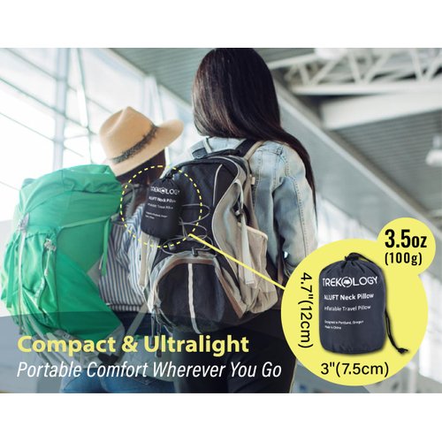 TREKOLOGY Inflatable Neck Pillow for Traveling, Inflatable Travel Pillow for Airplanes, Neck Air Pillow, Blow Up Travel Pillows for Airplane Pillow Travel Neck Support