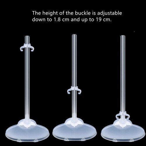 APOHALO 10PCS Doll Stands action figure stand, Doll Stand Display Holder, Ideal Doll Display Stand Support with Adjustable Waist Clip for 11 to 13 Inch Tall Dolls(Clear)