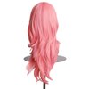 BERON Pink Wigs Long Wavy Women Wigs with Bangs Light Colorful Wave Heat Resistant Synthetic Wigs for Cosplay Daily Wigs Wig Cap Included