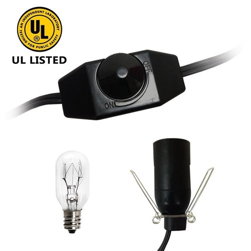 haraqi Himalayan Salt Lamp Cord and Bulb with Dimmer Switch,Original Replacement Cord Bulb for Salt Rock Lamps,UL Certified Cord 6 ft