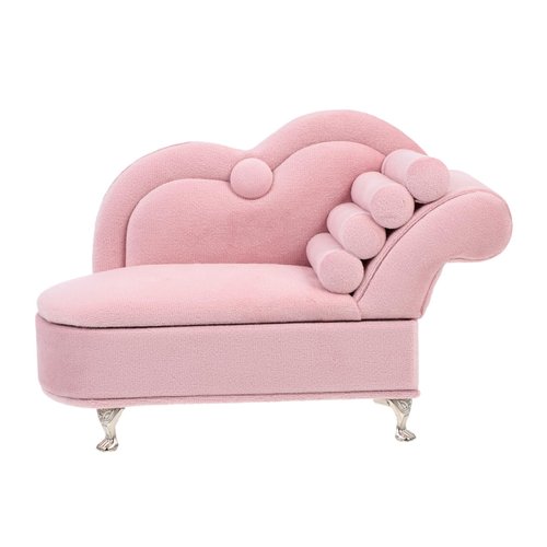 FELTECHELECTR Miniature Dollhouse Sofa Furniture Creative Jewelry Box Organizer Stylish Couch with Playroom and Collectibles