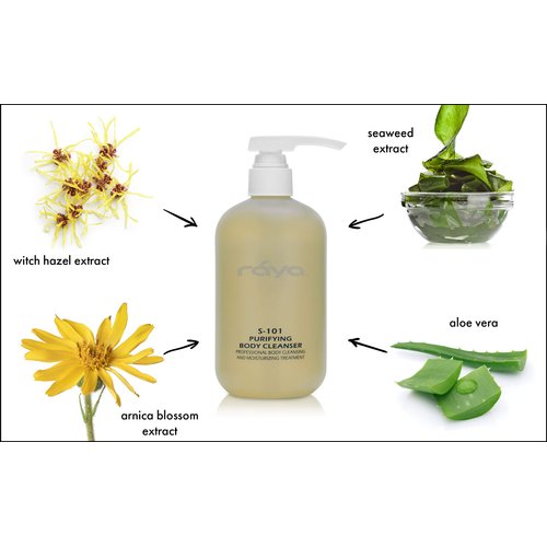 Raya Purifying Body Cleanser 16 oz (S-101) | Gentle Body Wash | Softens and Nourishes | Can Be Used as a Conditioning Hair and Scalp Shampoo | Great for All Skin
