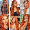 Ginger Bundles Human Hair Color 350 Bundles Human Hair Ginger Orange Bundles Double Weft Brazilian Human Hair Wet and Wavy Bundles Soft and Silky for Black Woman (22 24 26 inch,3 Bundles)