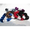 Generic Small colorful velvet hair tie pony tail holder scrunchie with crystals rings (Primary color: Red)