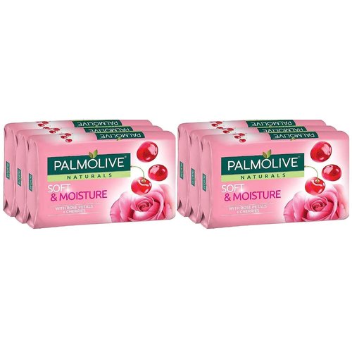 Palmolive Naturals Soft & Moisture Bar Soap with Rose Petals & Cherries, 80 G / 2.8 Ounce Bars, 3 in a Pack (Pack of 4) Total 12 Bars