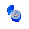 2 PCS Denture Bath Case with Strainer Basket, False Teeth Storage Box Holder, Denture Cup Soaking Container for Travel Cleaning (Blue Green)