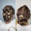 BOYIVI Hair Comb and 4 Pcs Hair Pins, 5 Pieces Gold Leaf, Crystal, Pearl, Vintage, Bridal Hair Accessories, Wedding Hair Clips, Headpiece for Brides, Bridesmaids, Women and Girls